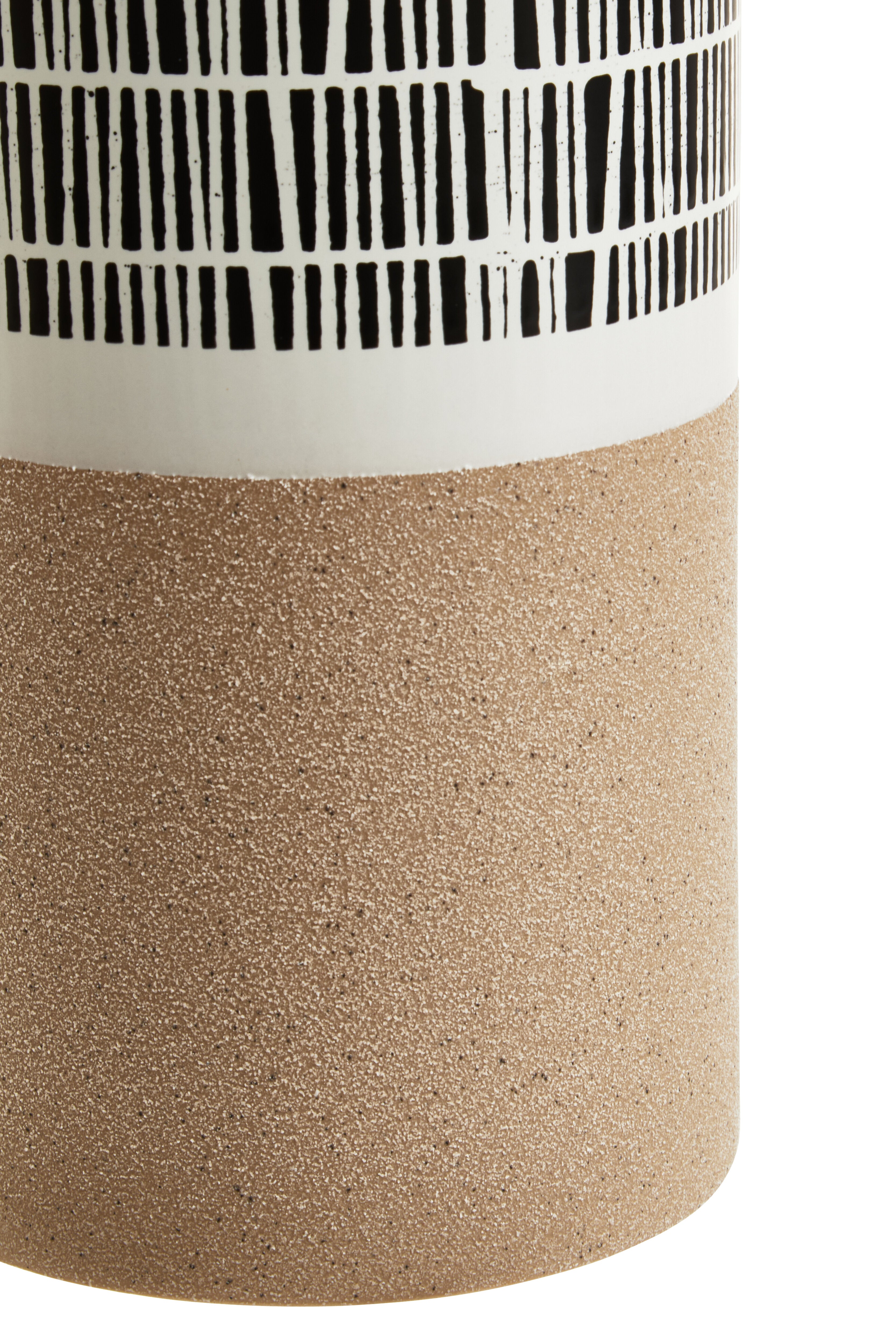 Carlo Natural Black & White Striped Vase | Small